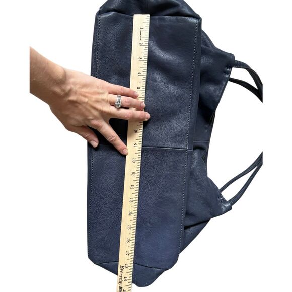 HOBO Prima Soft Leather Tote Shoulder Bag Purse Navy Blue - Picture 6 of 16